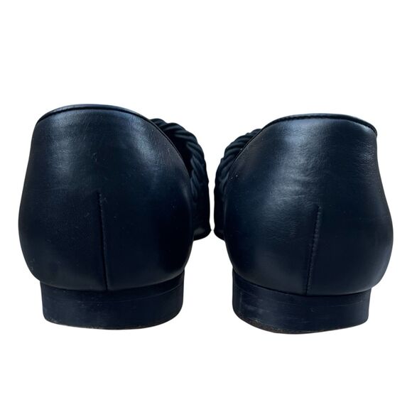 Loewe Black Leather Mules Flats Slip On Size 38 Pointed Toe Designer Old Money - Picture 8 of 13